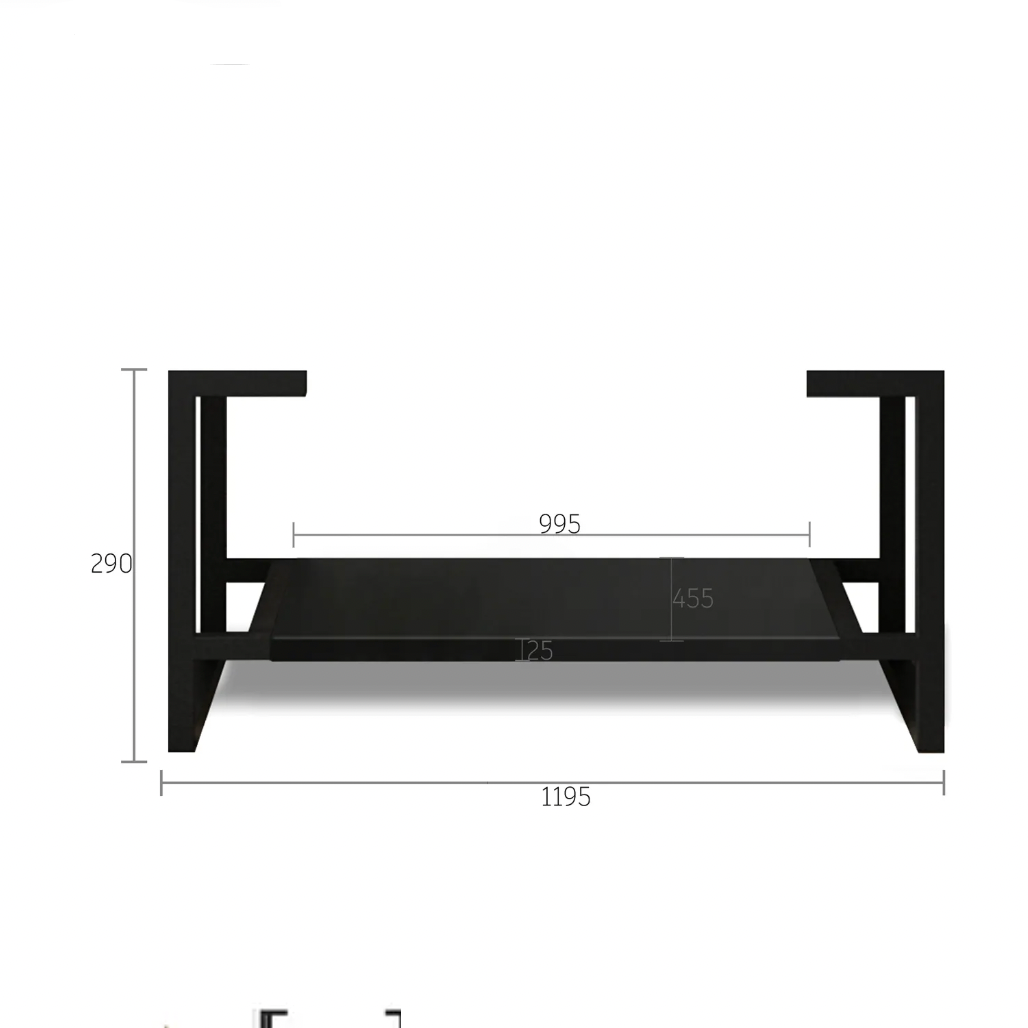 Otti Marlo Matte Black Wall Hung Vanity 1200mm