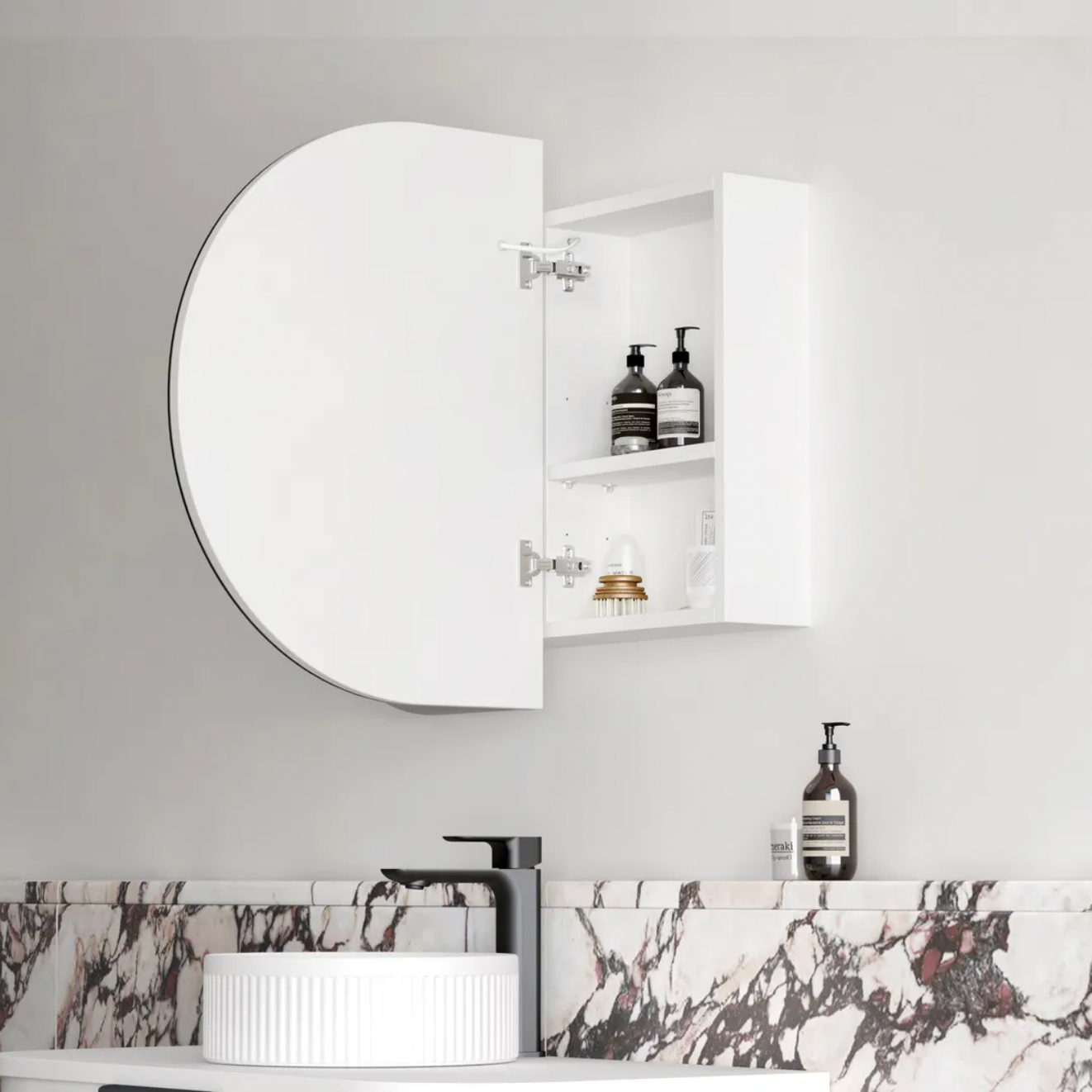 Otti Bondi LED Mirror Cabinet Matte White 900mm