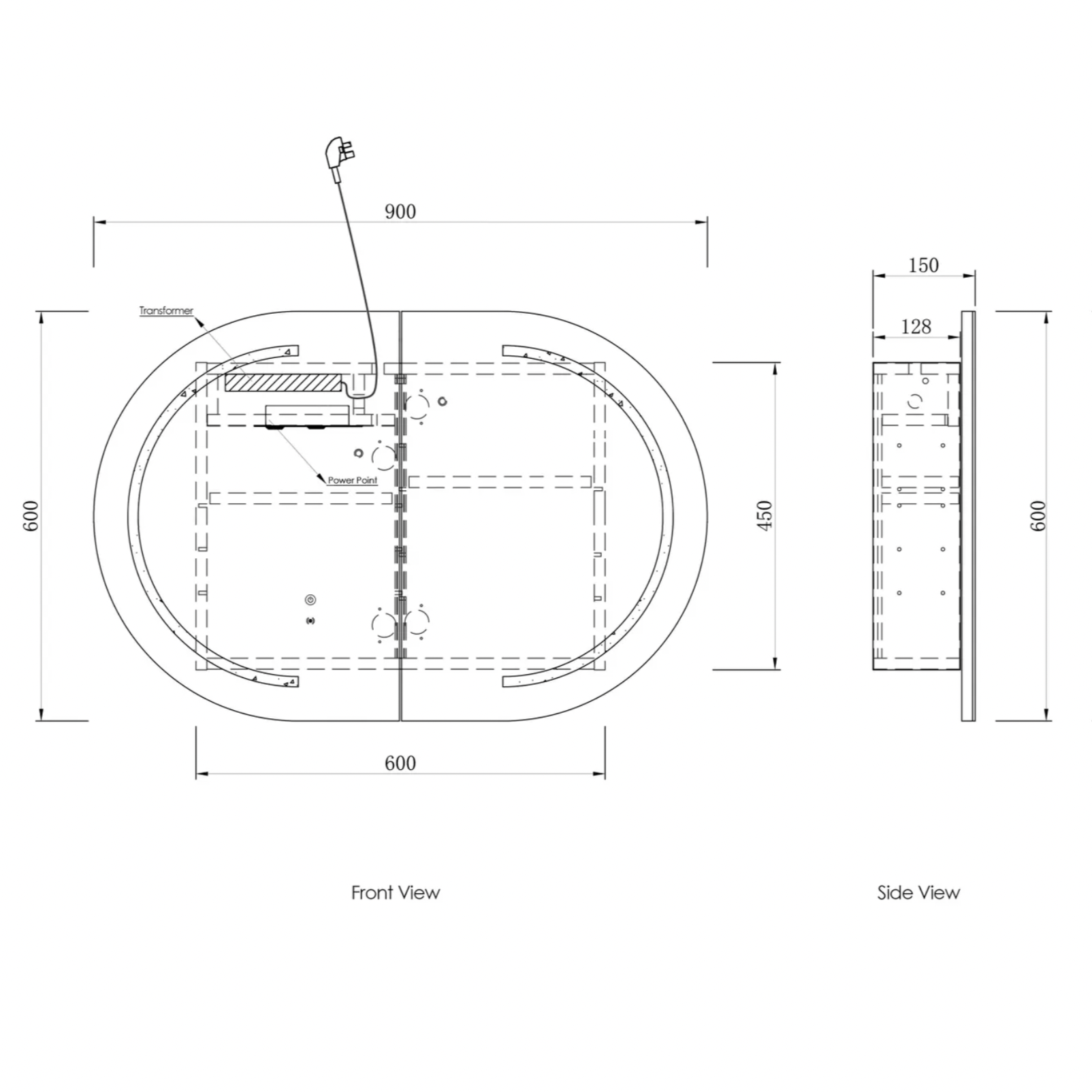 Otti Bondi LED Mirror Cabinet Natural Oak 900mm