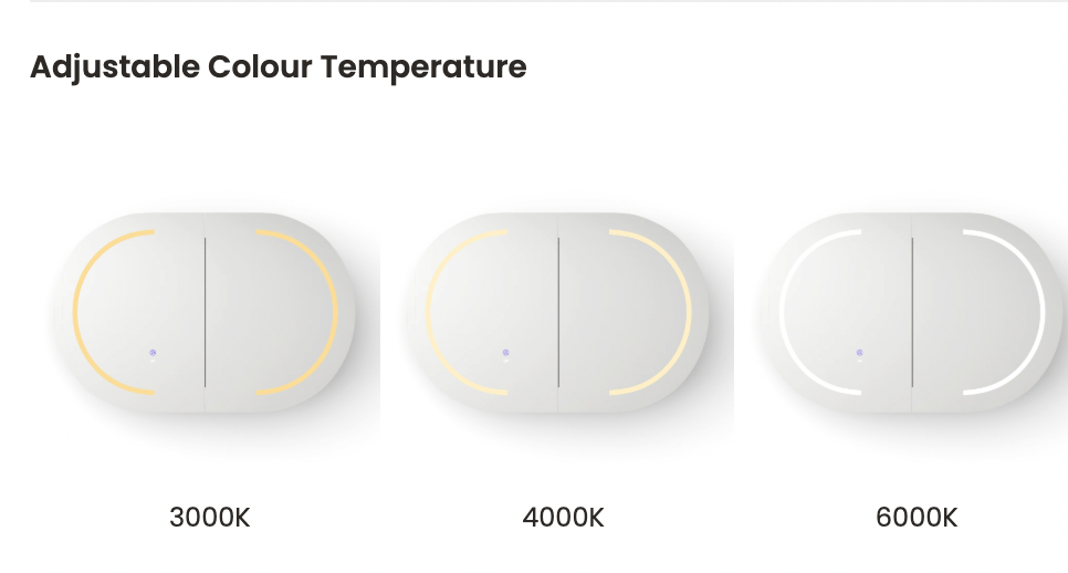 Otti Bondi LED Mirror Cabinet Natural Oak 900mm