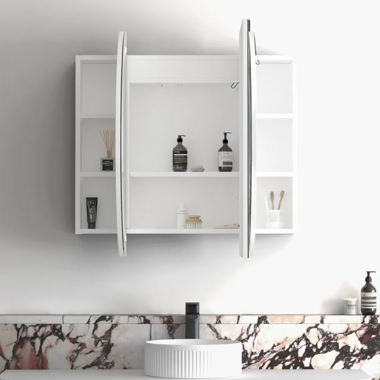 Otti Bondi LED Mirror Cabinet Matte White 1500mm