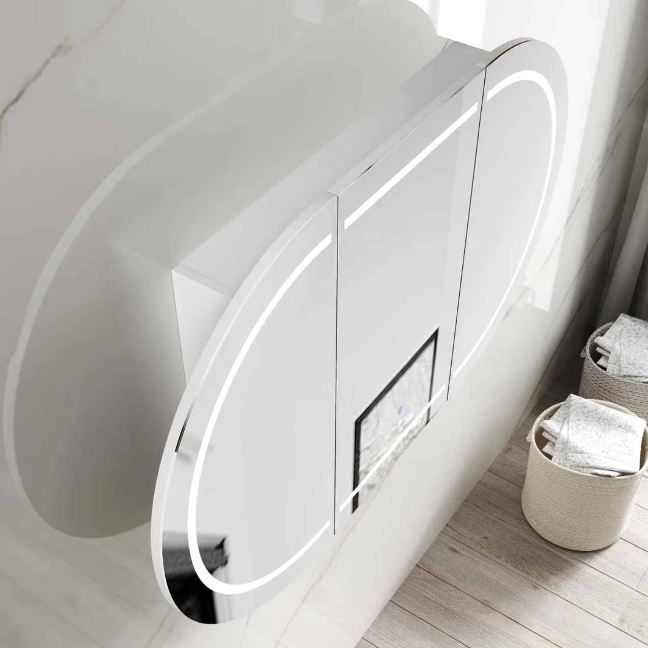 Otti Bondi LED Mirror Cabinet Matte White 1500mm