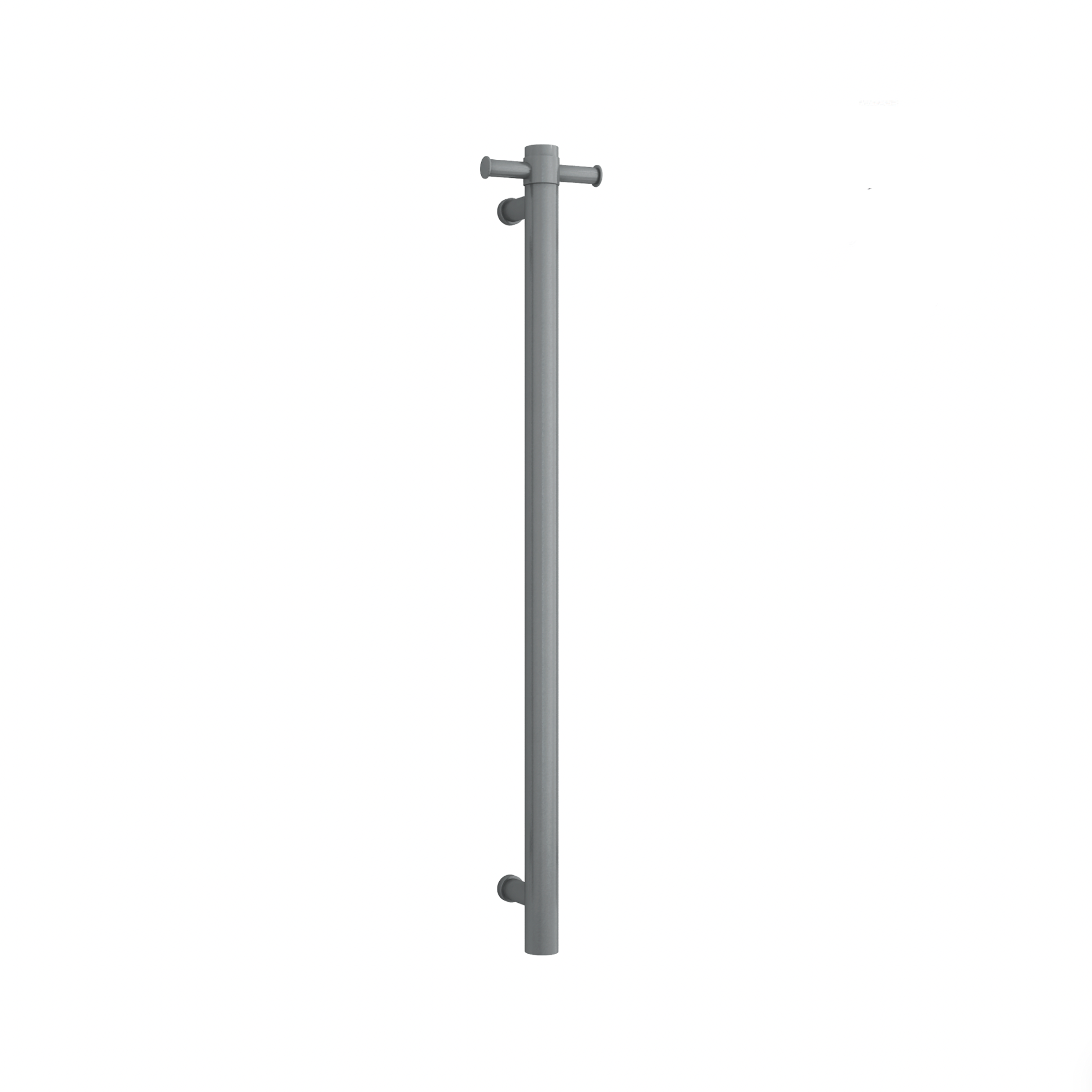 Thermogroup Straight Round Vertical Single Heated Towel Rail Gun Metal