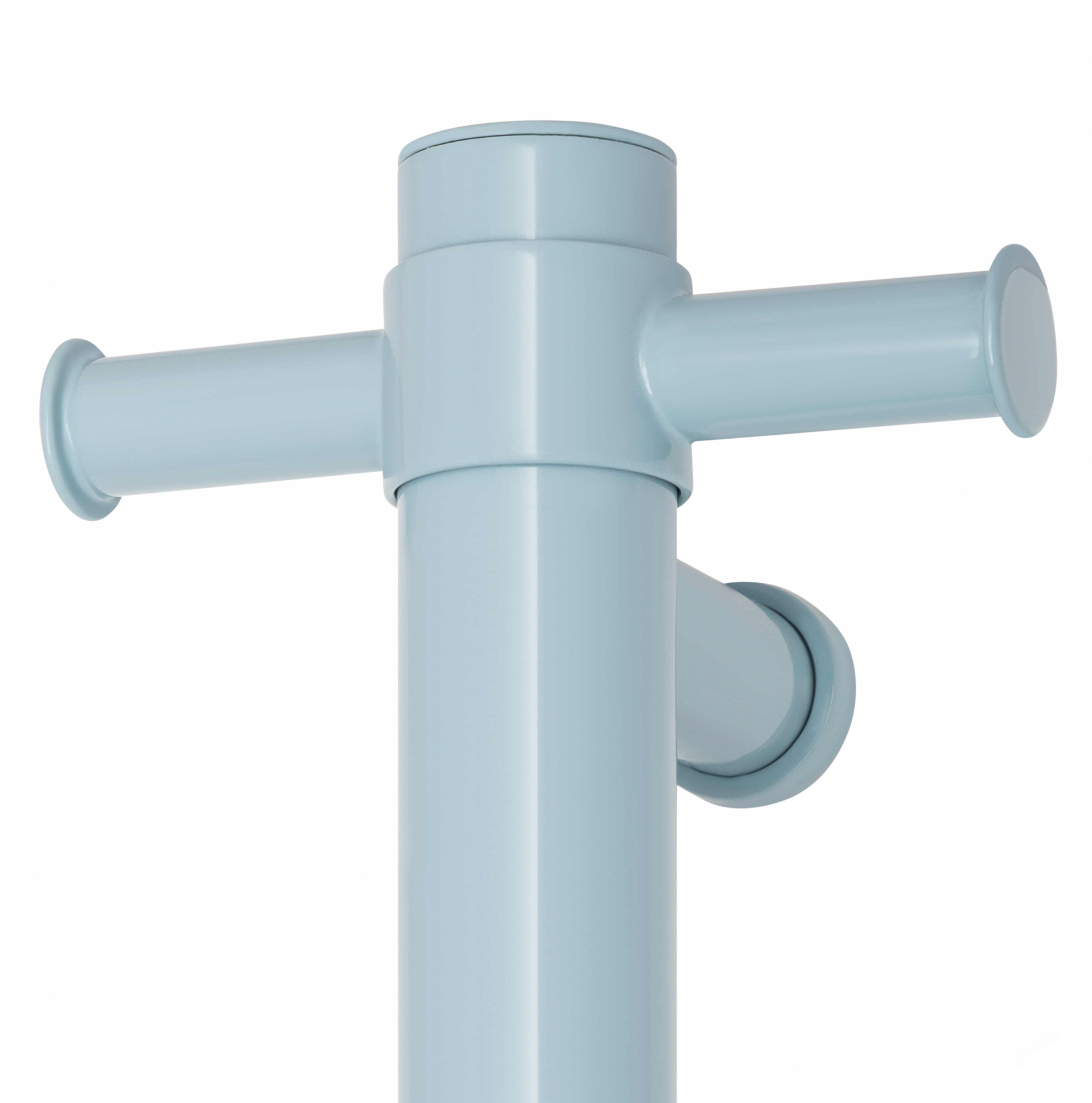 Thermogroup Straight Round Vertical Single Heated Towel Rail Horizon Blue