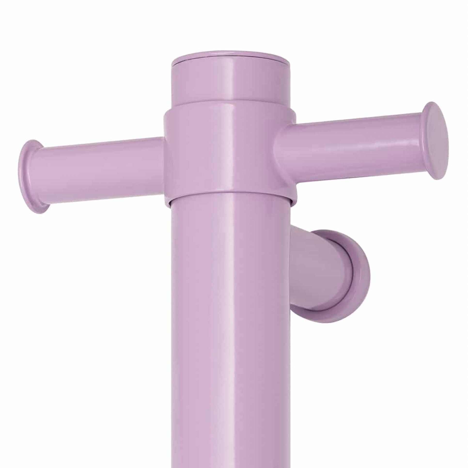 Thermogroup Straight Round Vertical Single Heated Towel Rail Lilac Satin