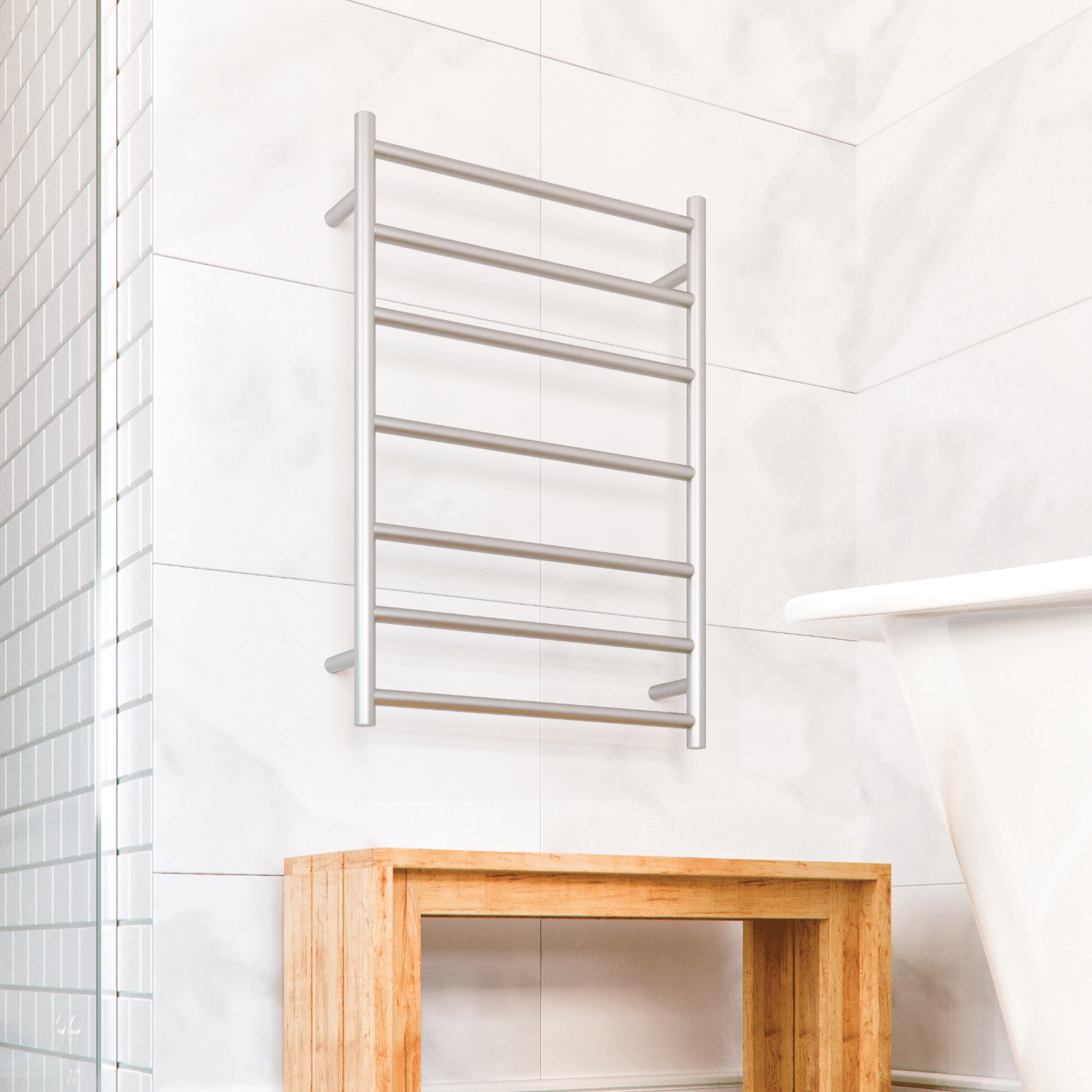 Thermogroup 7 Bar Thermorail Polished Stainless Steel Heated Towel Ladder 800x600mm