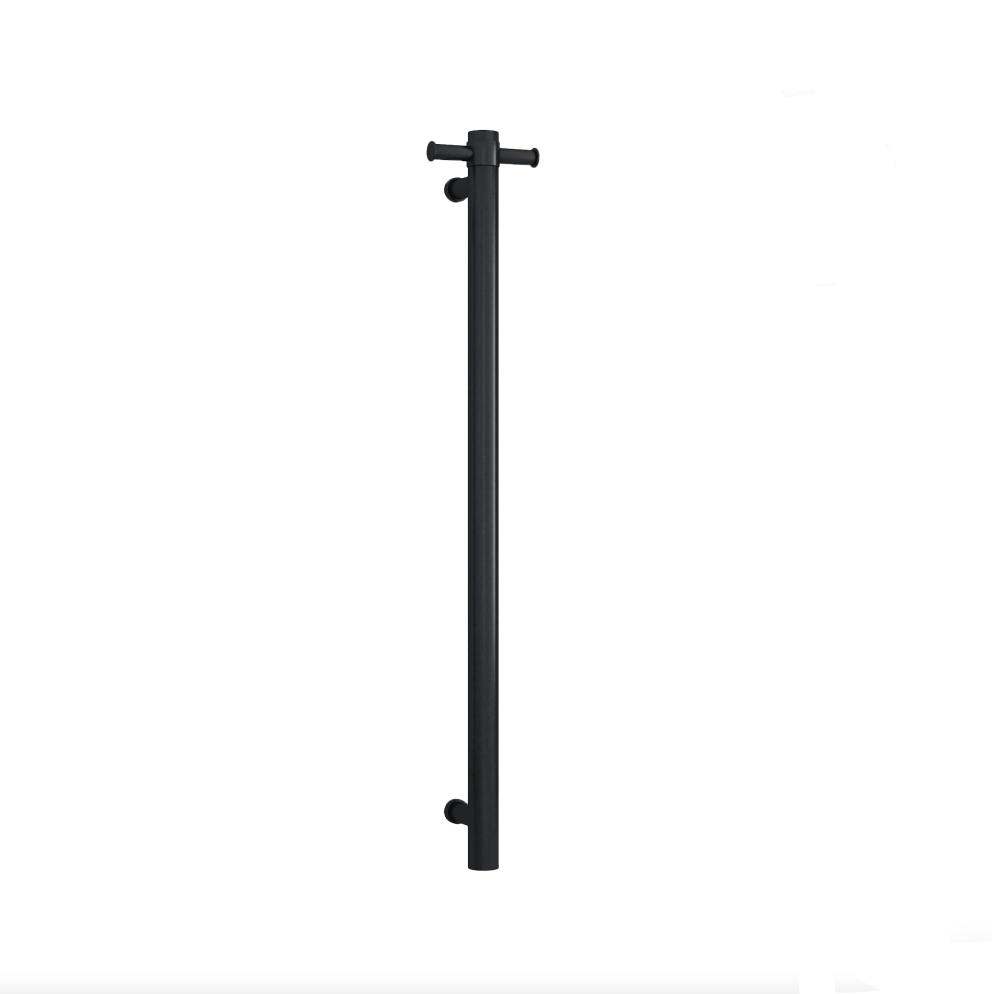 Thermogroup Straight Round Vertical Single Heated Towel Rail Matte Black
