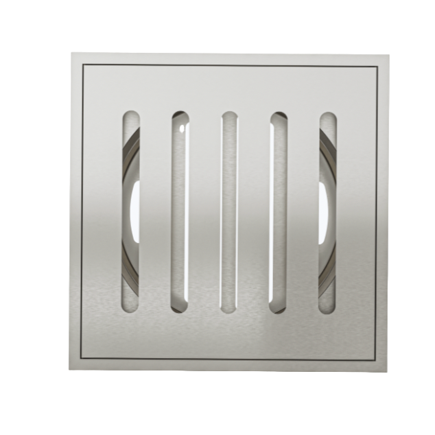 Linsol 110 Square Heelguard Bathroom floor Drain Brushed Nickel
