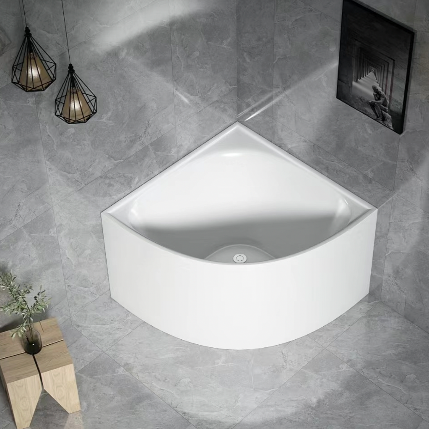 Donii Claron Acrylic Corner Bath Gloss White