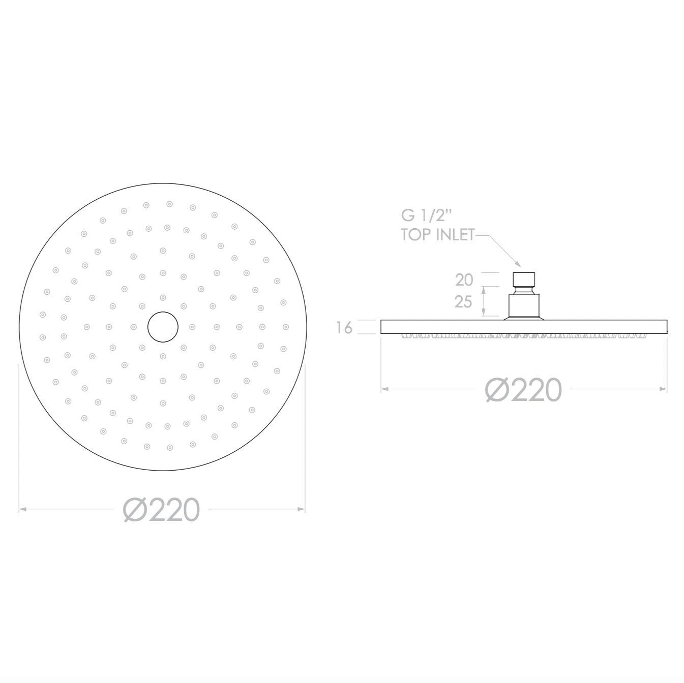 ADP Soul Shower Head 220mm Brushed Copper