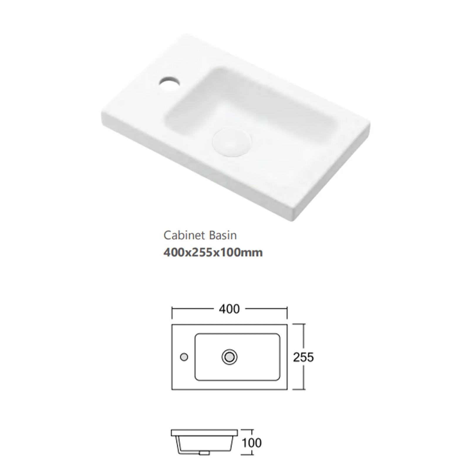 Otti Compact Ensuite Fluted Walnut Wall Hung Vanity 400mm