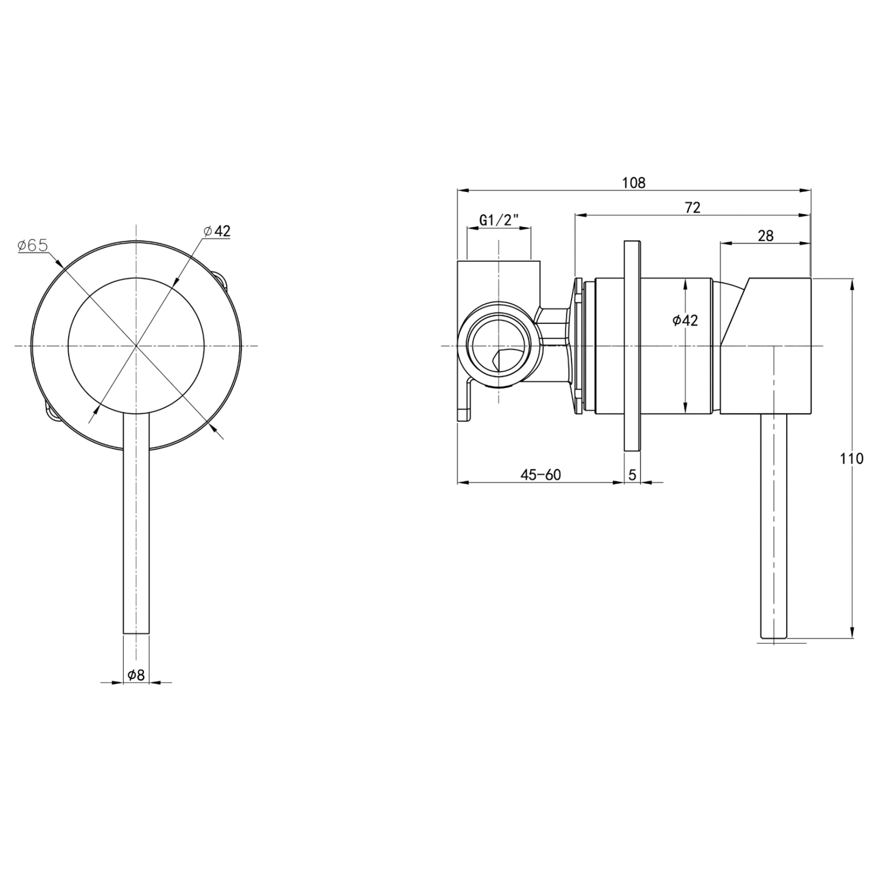 Linsol Gigi S3 Shower Mixer Matte Black