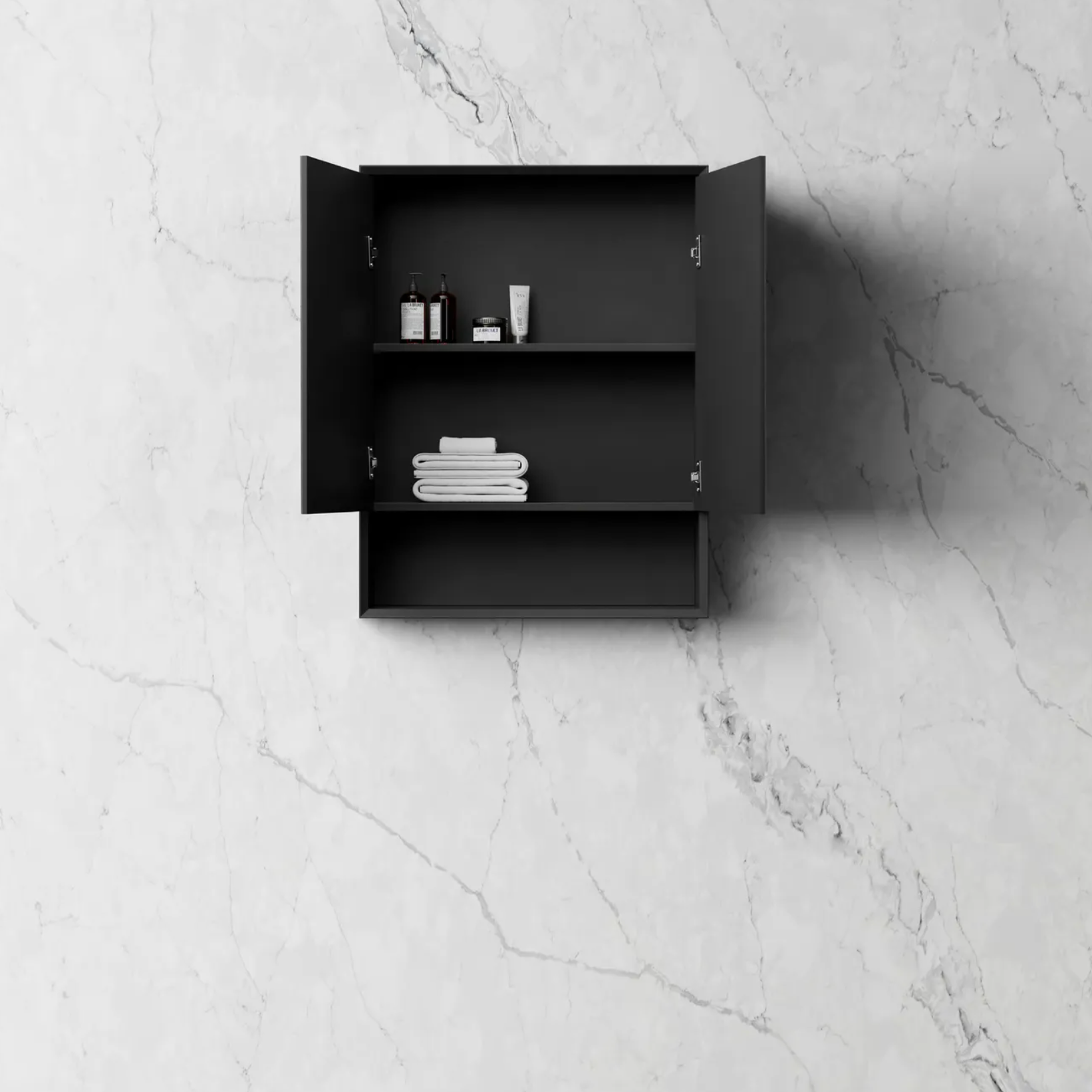 Otti Marlo Matte Black Mirror Cabinet 600mm