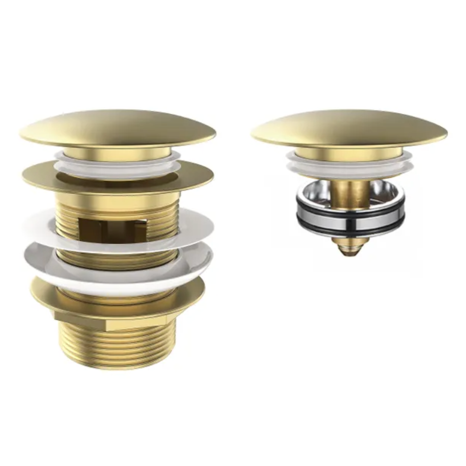 Donii Brushed Gold Pop Up 40mm Bath Waste With Overflow