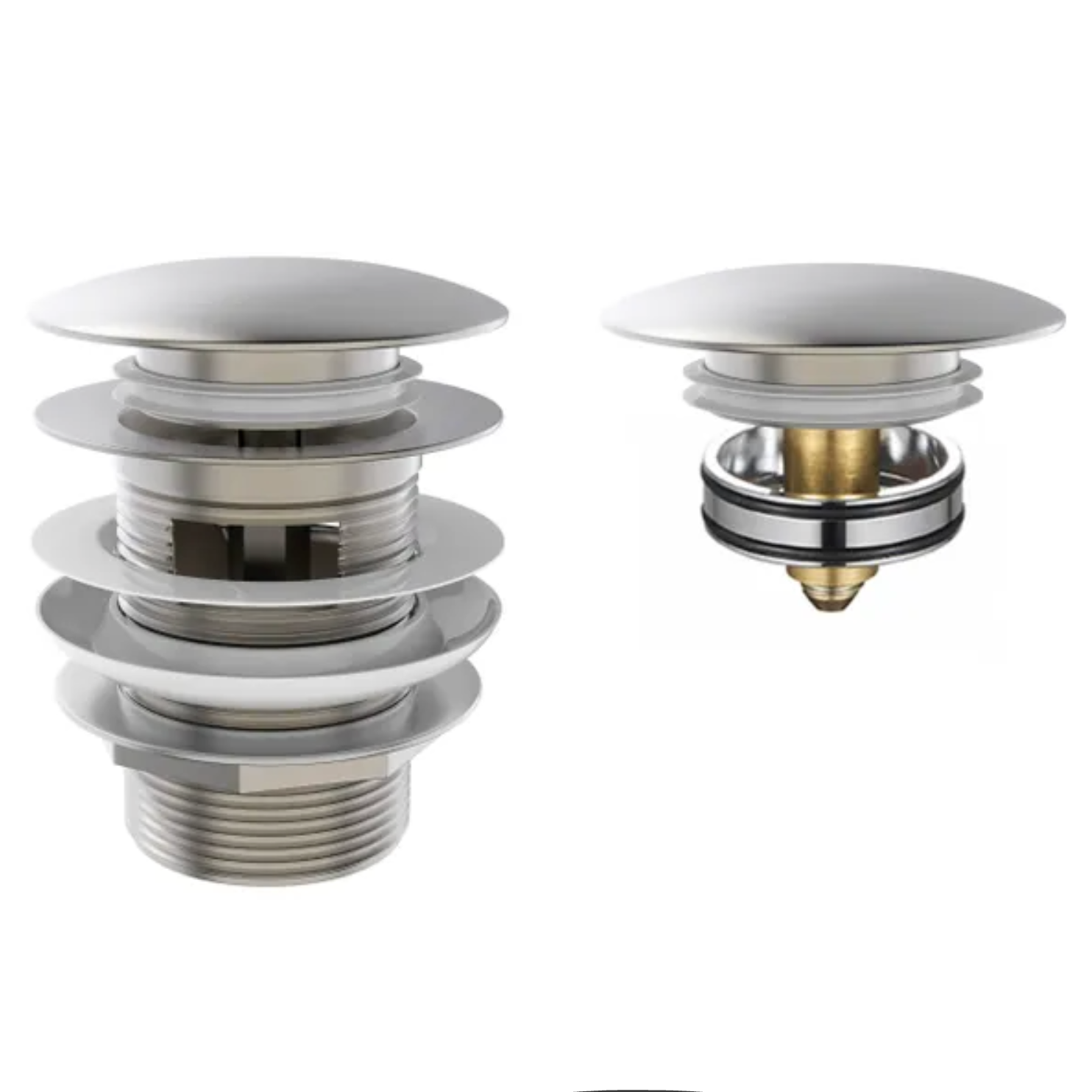 Donii Brushed Nickel Pop Up 40mm Bath Waste With Overflow