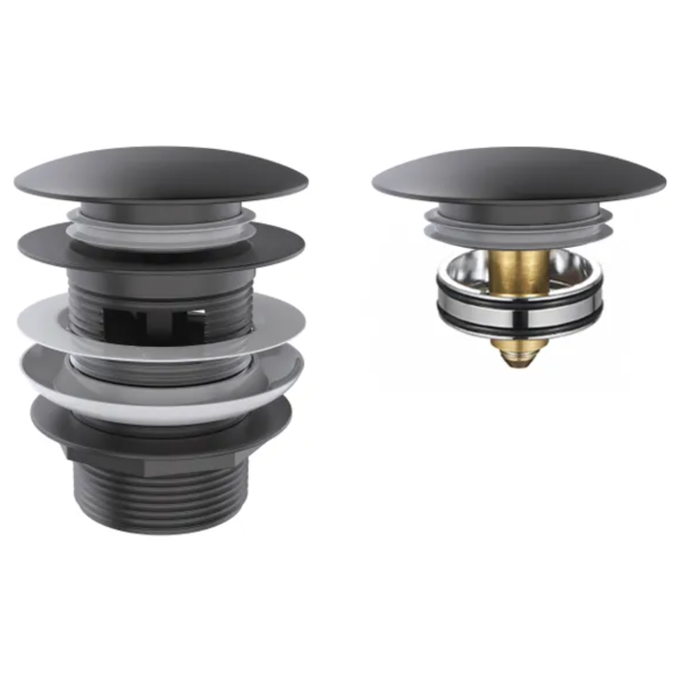 Donii Gun Metal Pop Up 40mm Bath Waste With Overflow