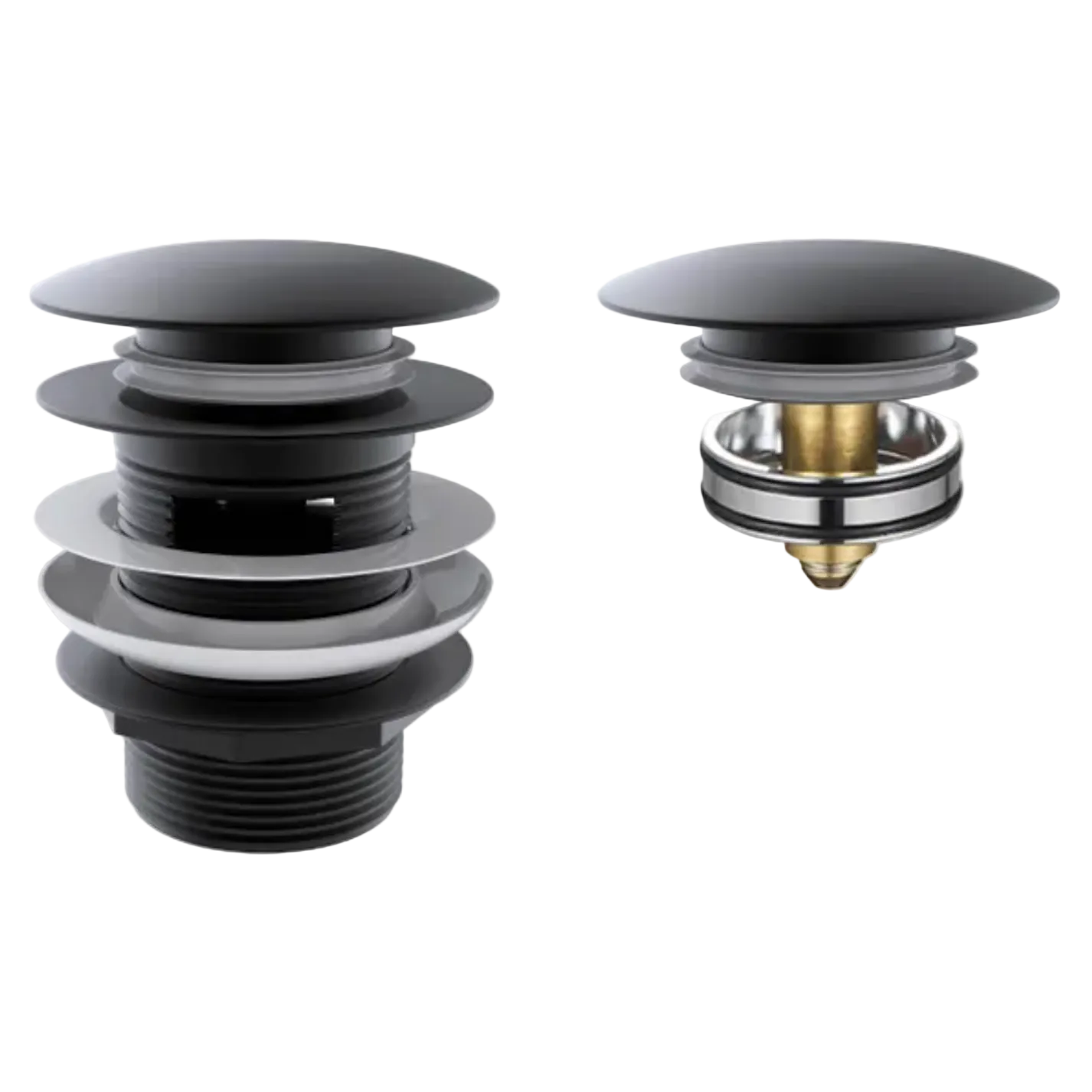 Donii Matte Black Pop Up 40mm Bath Waste With Overflow