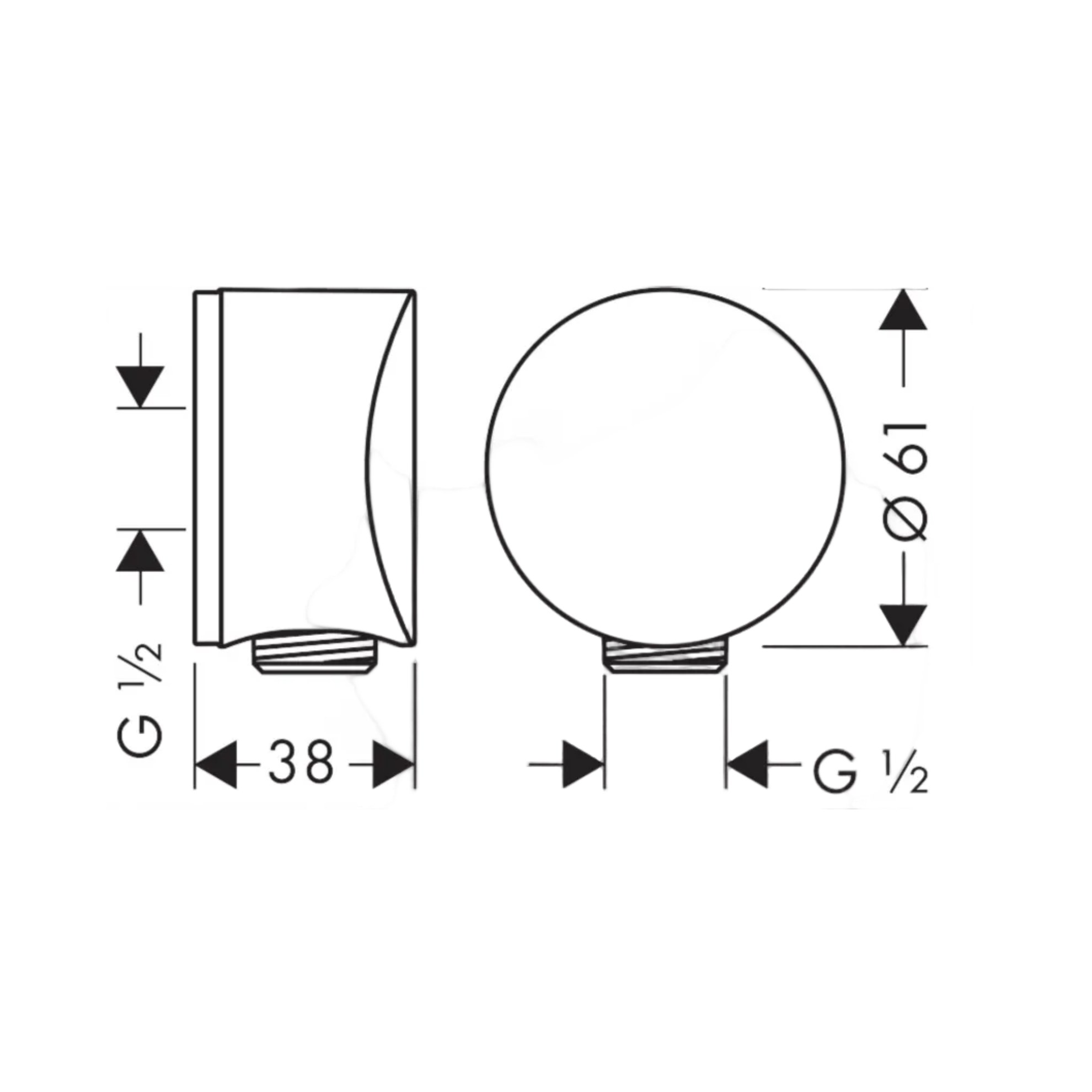 Hansgrohe FixFit Shower Wall outlet S Brushed Black Chrome