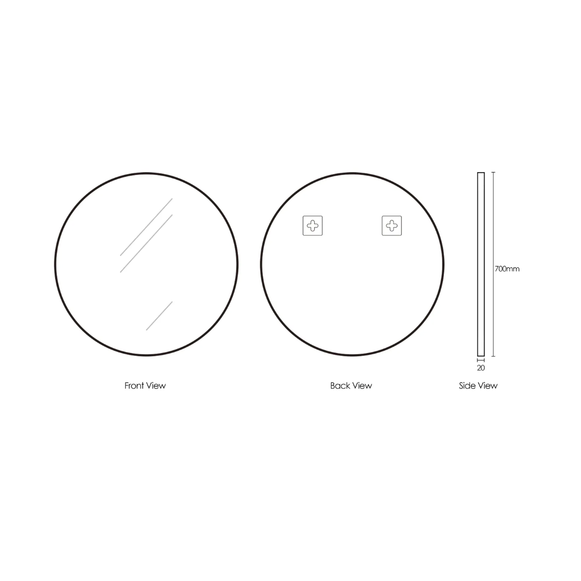 Otti London Matte White Framed Mirror 700mm