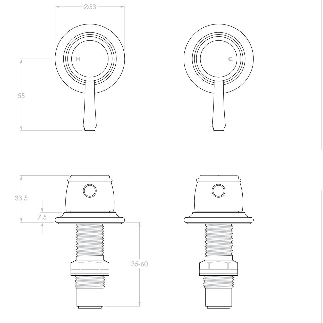 ADP Eternal Wall Top Assemblies Brushed Nickel