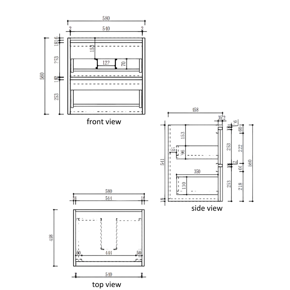 Aulic Venetta Framed Harvest Oak Wall Hung Vanity 600mm