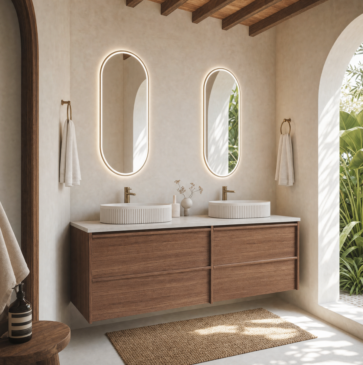 Aulic Venetta Framed Walnut Wall Hung Vanity 1800mm