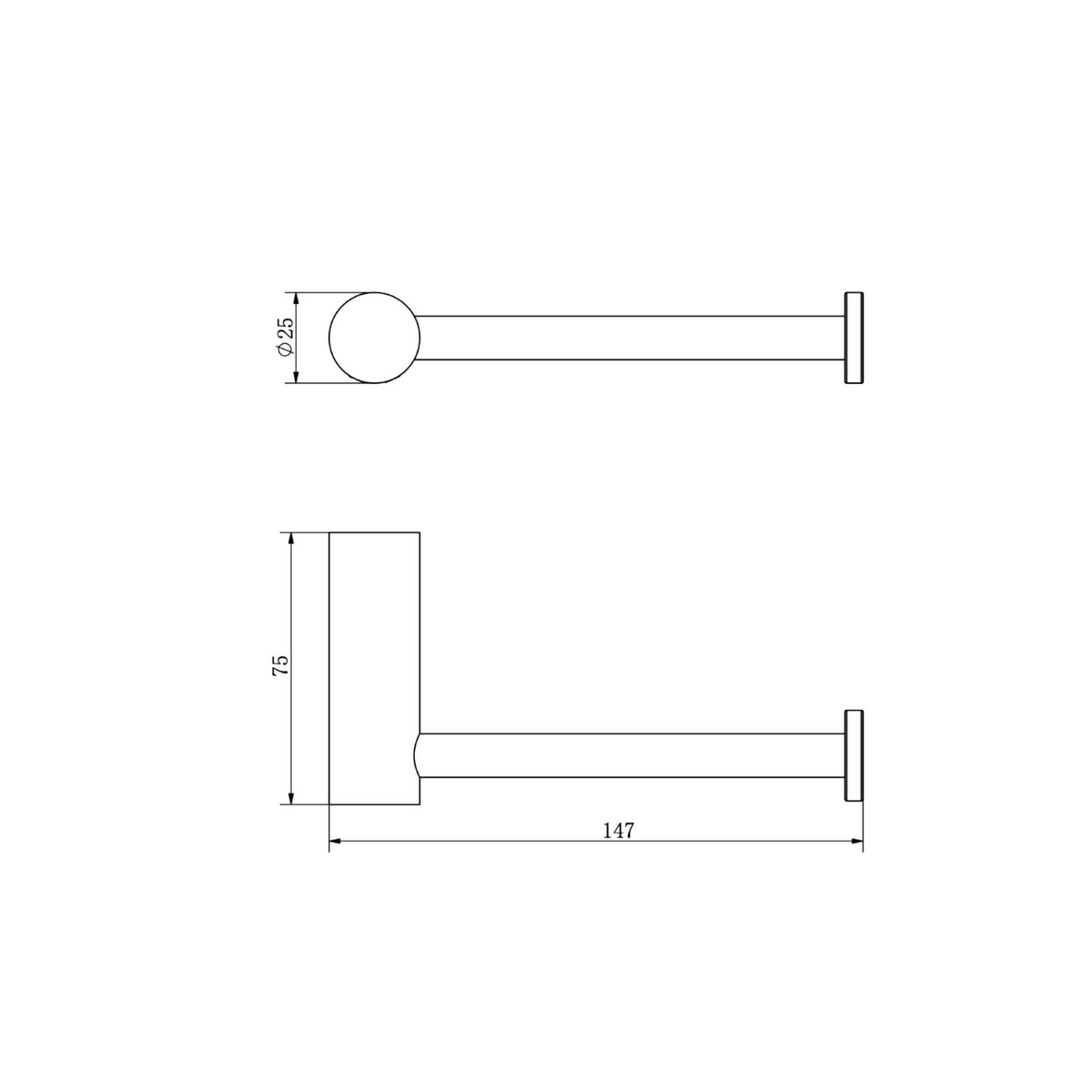 Linsol Dotti Toilet Roll Holder Brushed Brass