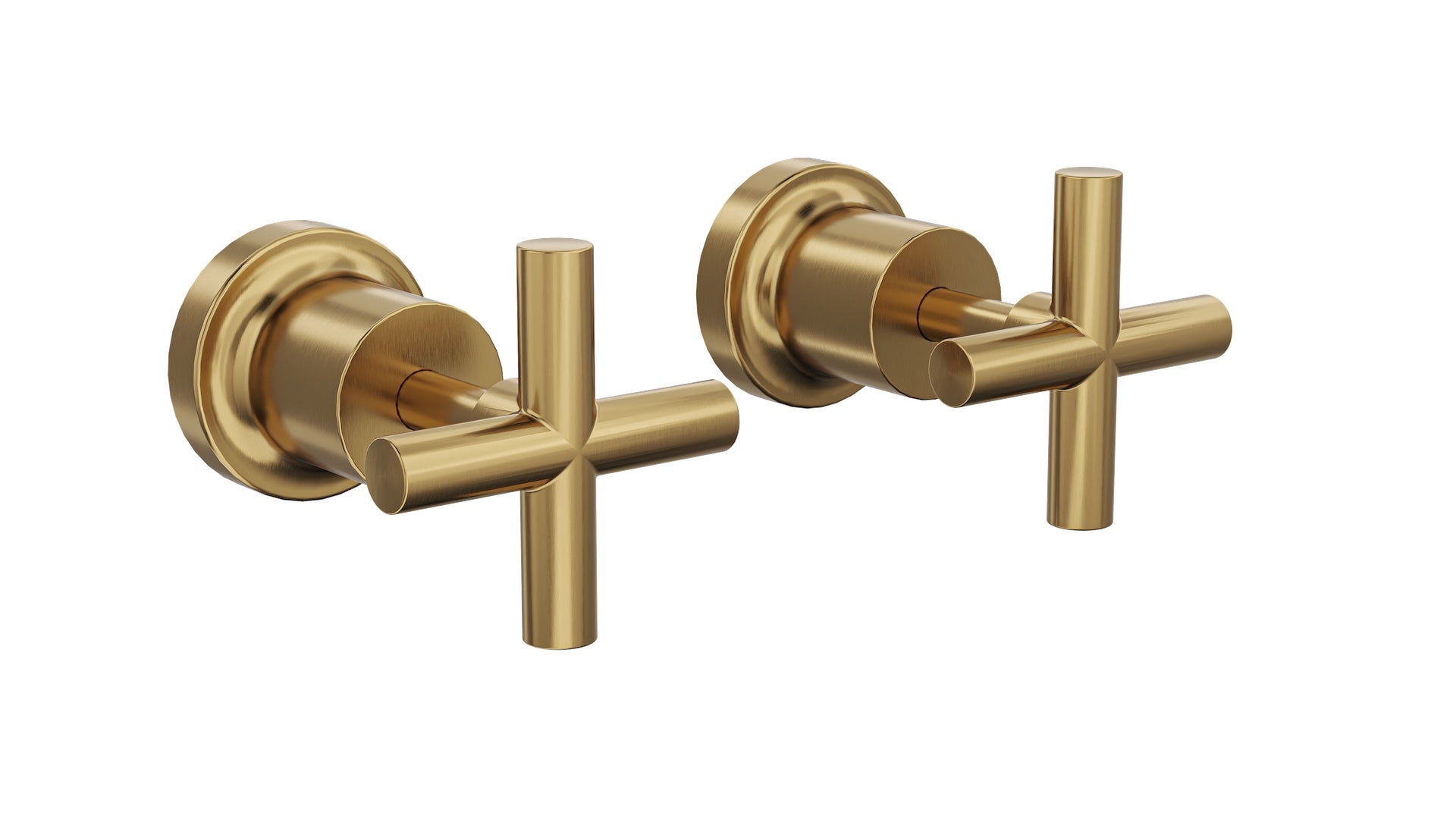 Linsol Tre Cross Handle Wall Top Assemblies Brushed Brass