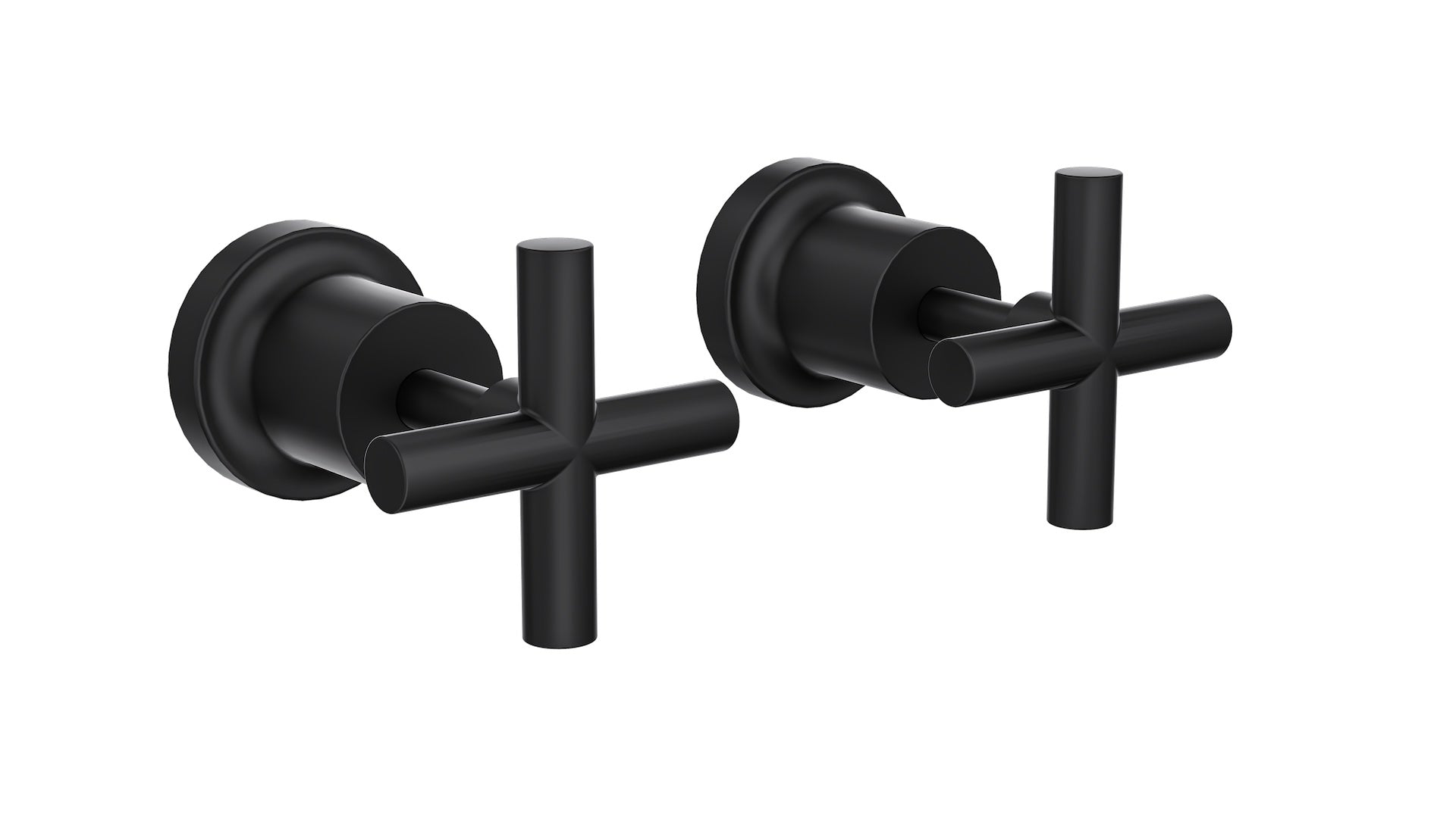 Linsol Tre Cross Handle Wall Top Assemblies Matte Black