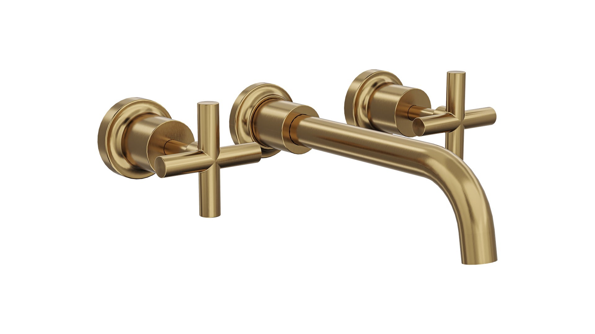 Linsol Tre Cross Handle Bath Set Brushed Brass