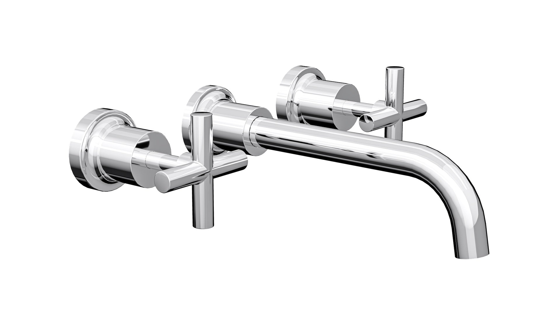 Linsol Tre Cross Handle Bath Set Chrome