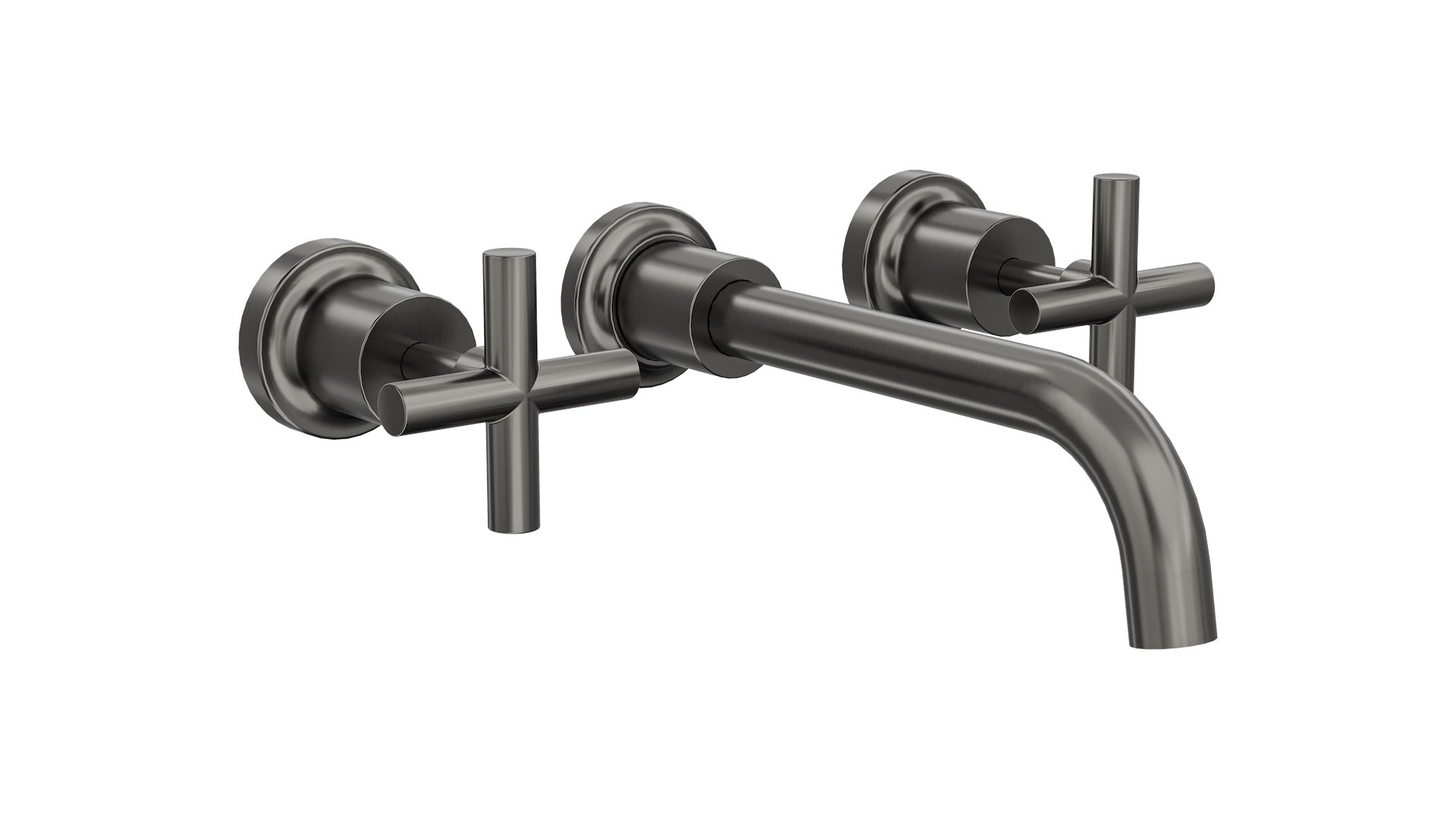 Linsol Tre Cross Handle Bath Set Gun Metal