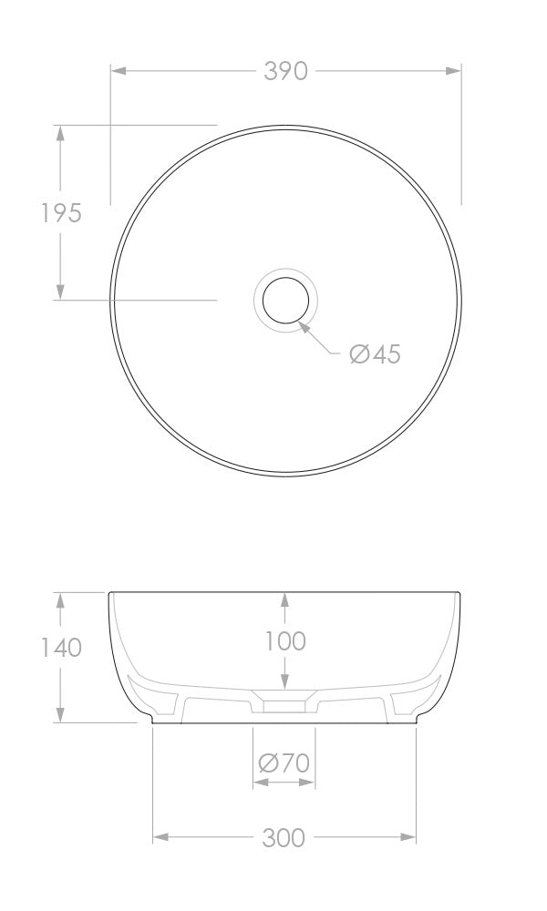 ADP Glam Scarabeo 390x390 Round Above Counter Basin Matte Pearl