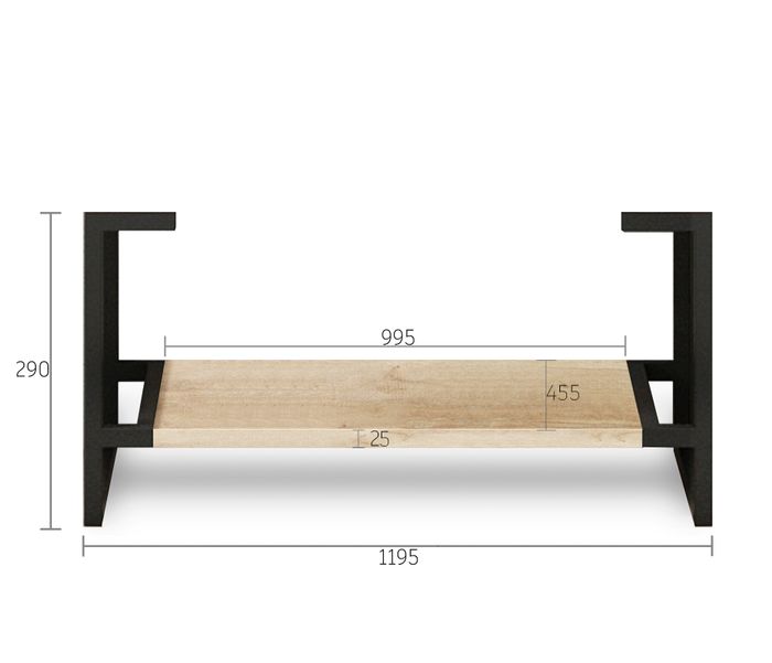 Otti Byron Natural Oak Wall Hung Vanity 1200mm