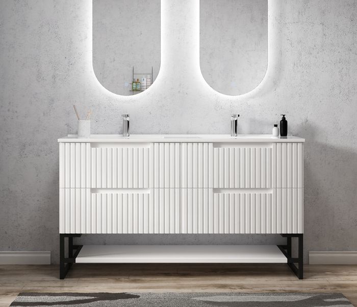 Otti Noosa Double Matte White Wall Hung Vanity 1500mm