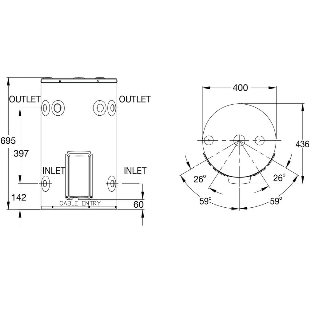 Vulcan 50L Electric Hot Water Heater Hardwired <span class="deliveredinstalled"></span>