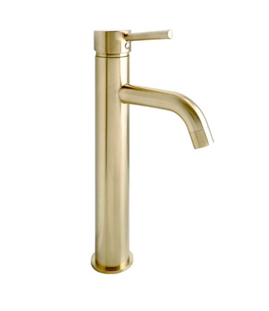 pin lever vessel bathroom basin Basin Mixer tap Light Brushed Brass