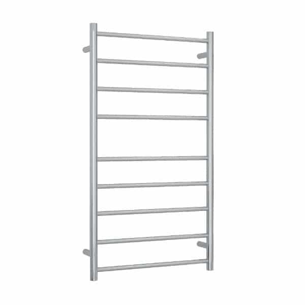 Round heated bathroom towel rail polished stain;less steel