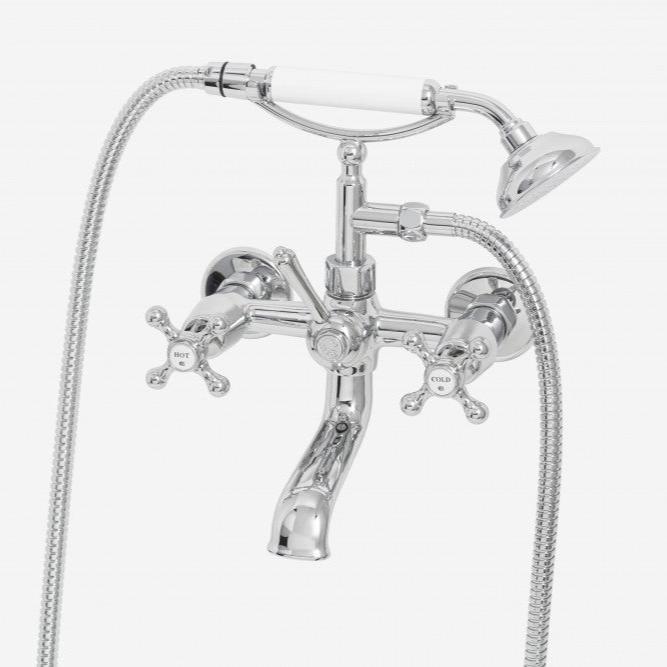 traditional wall fixed Roulette Bath Spout with removable shower on a hose Hand With Diverter