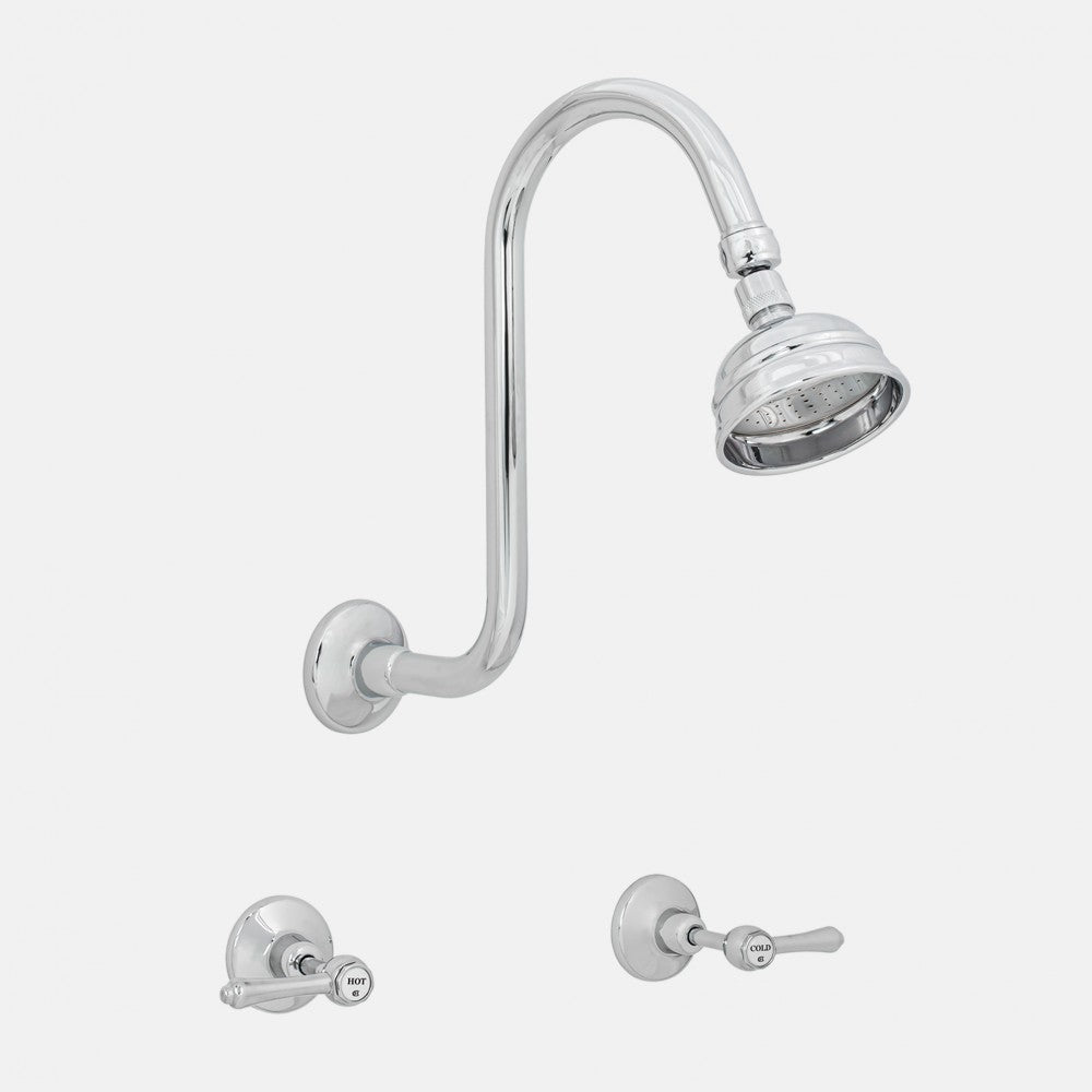 antique gooseneck wall shower set