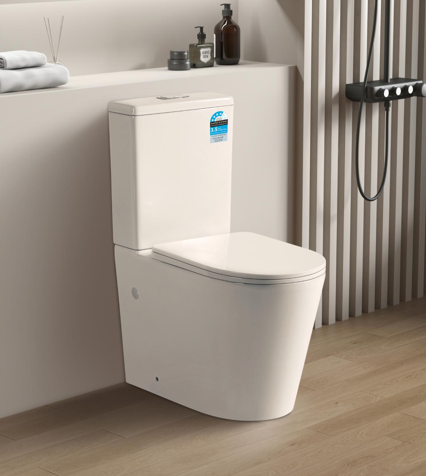 matte white ceramic Rimless Back to Wall Toilet Suite
