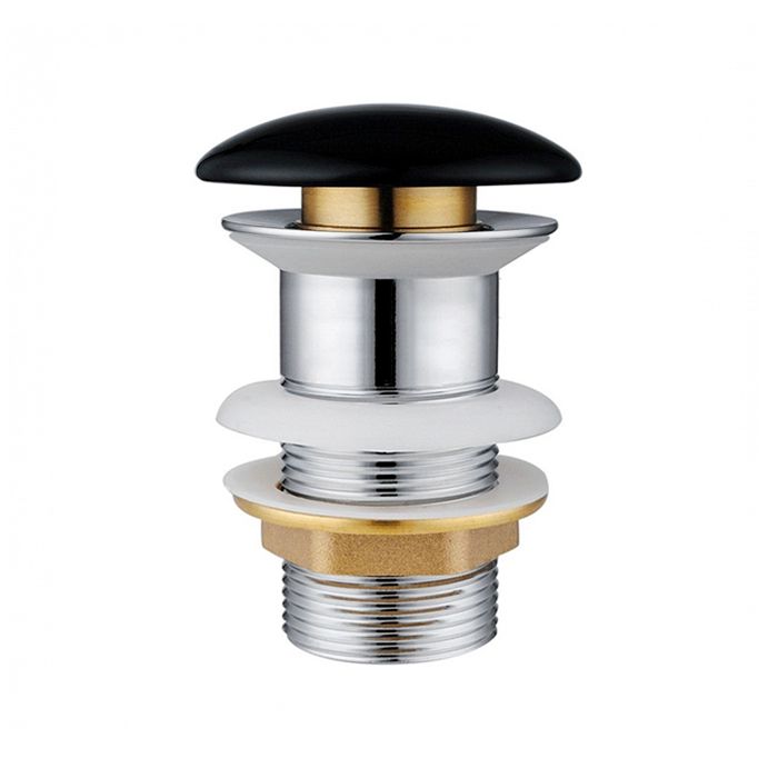 Donii Ceramic Black Pop Up Waste with no overflow