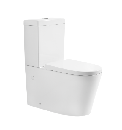 gloss white Rimless Back to Wall Toilet Suite