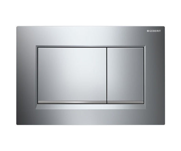 Inwall dual flush toilet flush buttons matte chrome and chrome trim