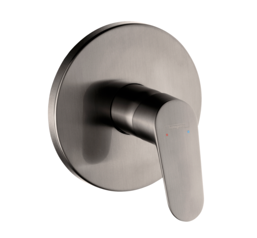 black brushed PVD finish round with paddle handle in wall water mixer tap