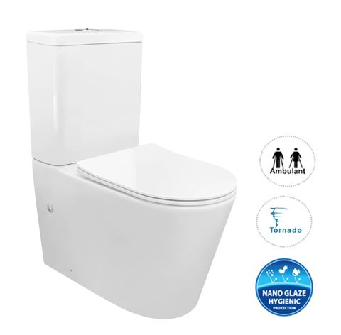 Feanza Tornado flush gloss white Toilet Suite