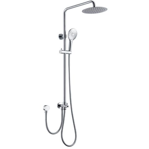 Inspire Pavia Round Twin Shower Dual Hose Bottom Inlet Chrome