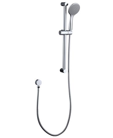 round chrome shower rail