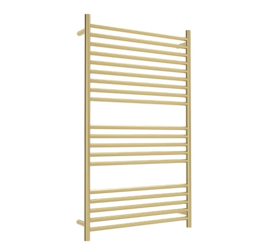 Linsol Allegra 19 Bar Wide Heated Towel Rail Brushed Brass