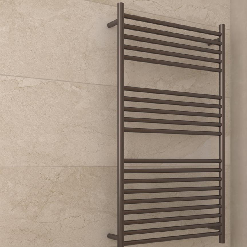 Linsol Allegra 19 Bar Wide Heated Towel Rail Gun Metal